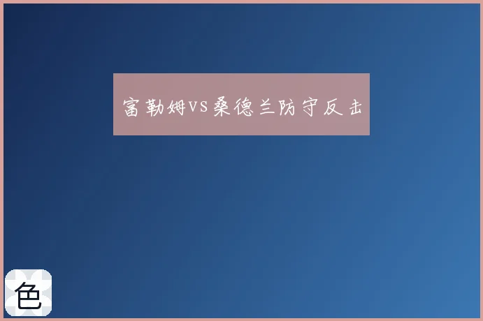 富勒姆vs桑德兰防守反击